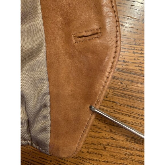 Texas Boot Clothing Vintage Leather Vest Mens Size 40 Tan Cowboy Western Ranch - Picture 9 of 14